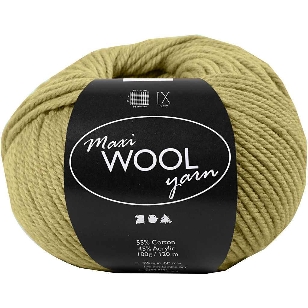 Uld garn Maxi Wool længde 125 meter lys grøn | 100 gram