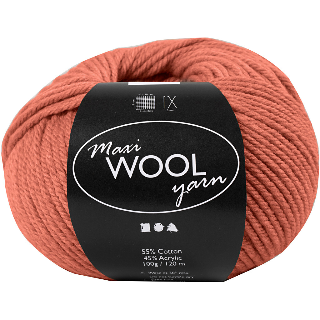 Uldgarn Maxi Wool længde 125 meter mørk rosa | 100 gram