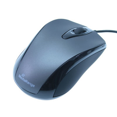 Mus - MediaRange Optical 3-button - Kablet - Sort/Grå