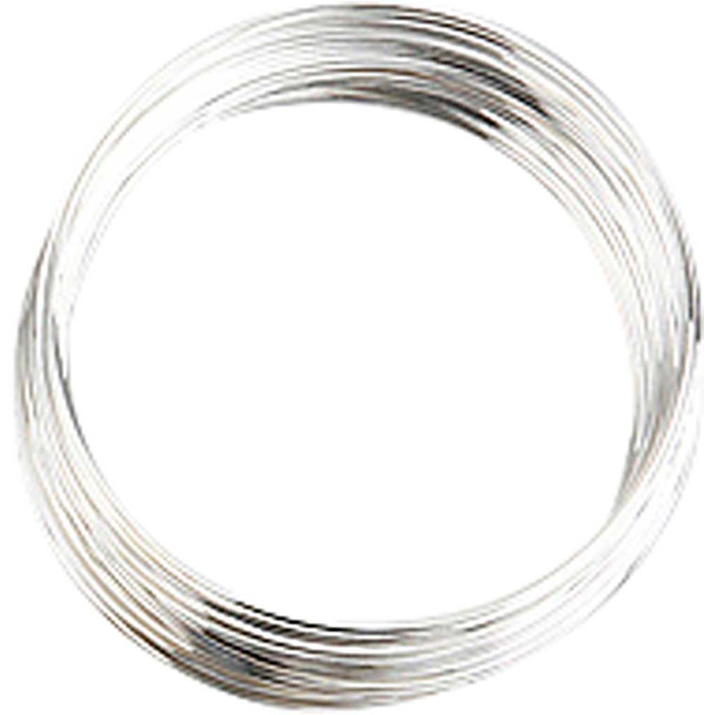Memory wire - Forsølvet 0,8mm Ø6cm - 1 stk - ca. 11,5m