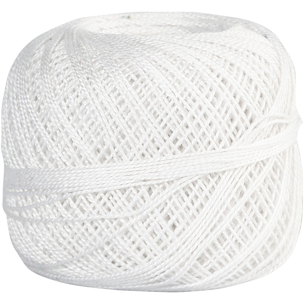 Merceriseret bomuldsgarn hvid - 20 gram