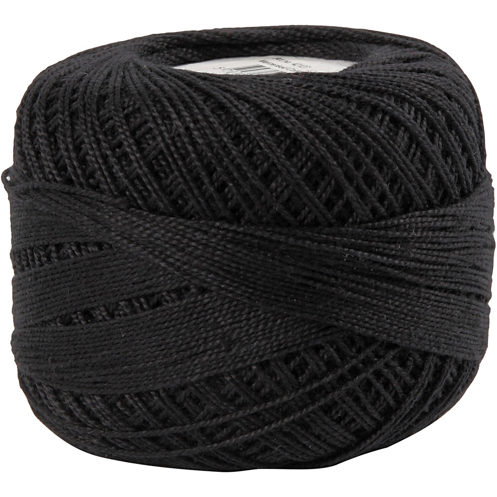 Merceriseret bomuldsgarn sort - 20 gram