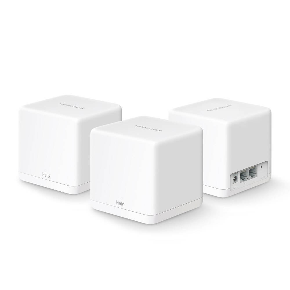 Mesh WiFi System - Mercusys Halo H30G AC1300 - Dual Band - 3 stk - Sort