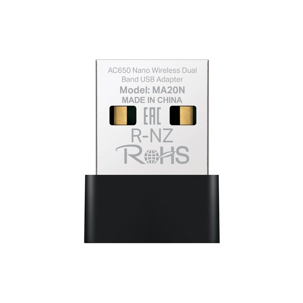 USB Adapter MERCUSYS MA20N AC650 Nano Wireless Dual Band, black