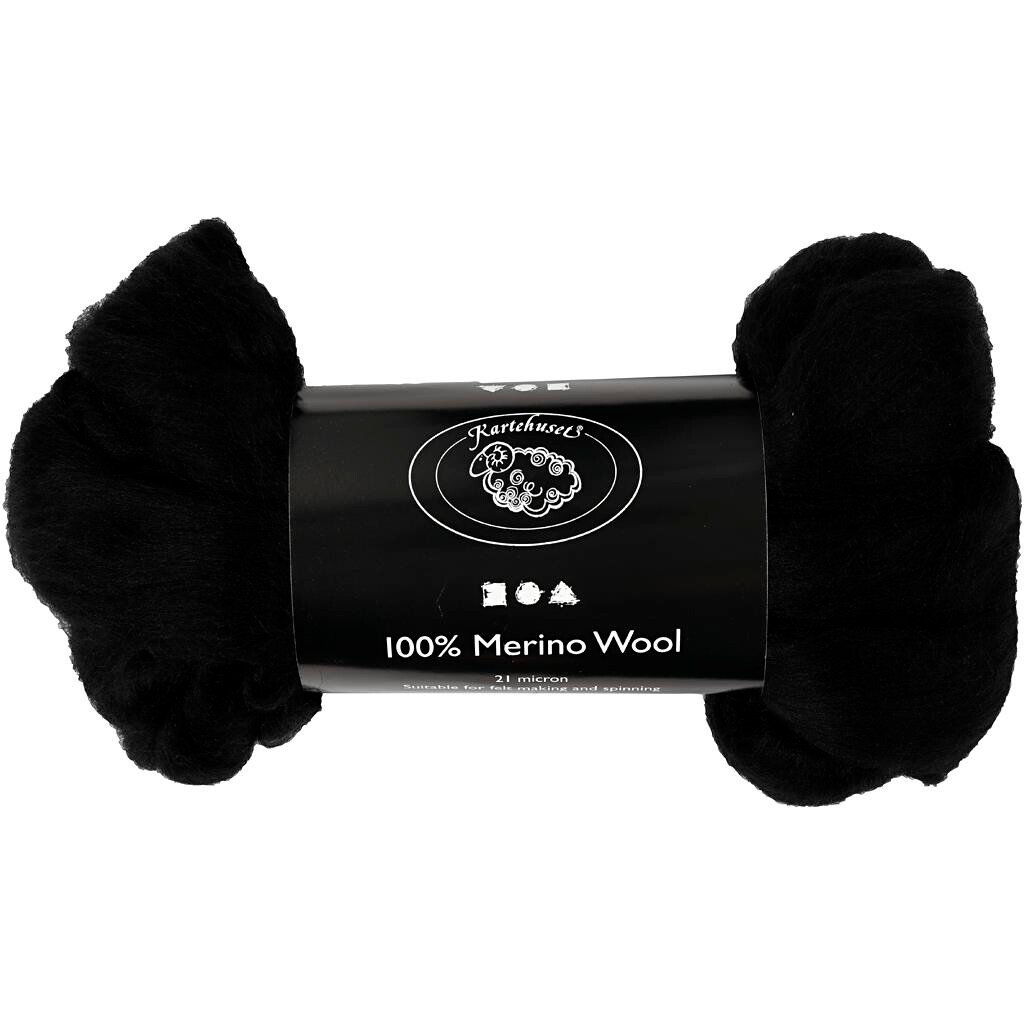 Merino uld - 21 my Sydamerika - sort 100g