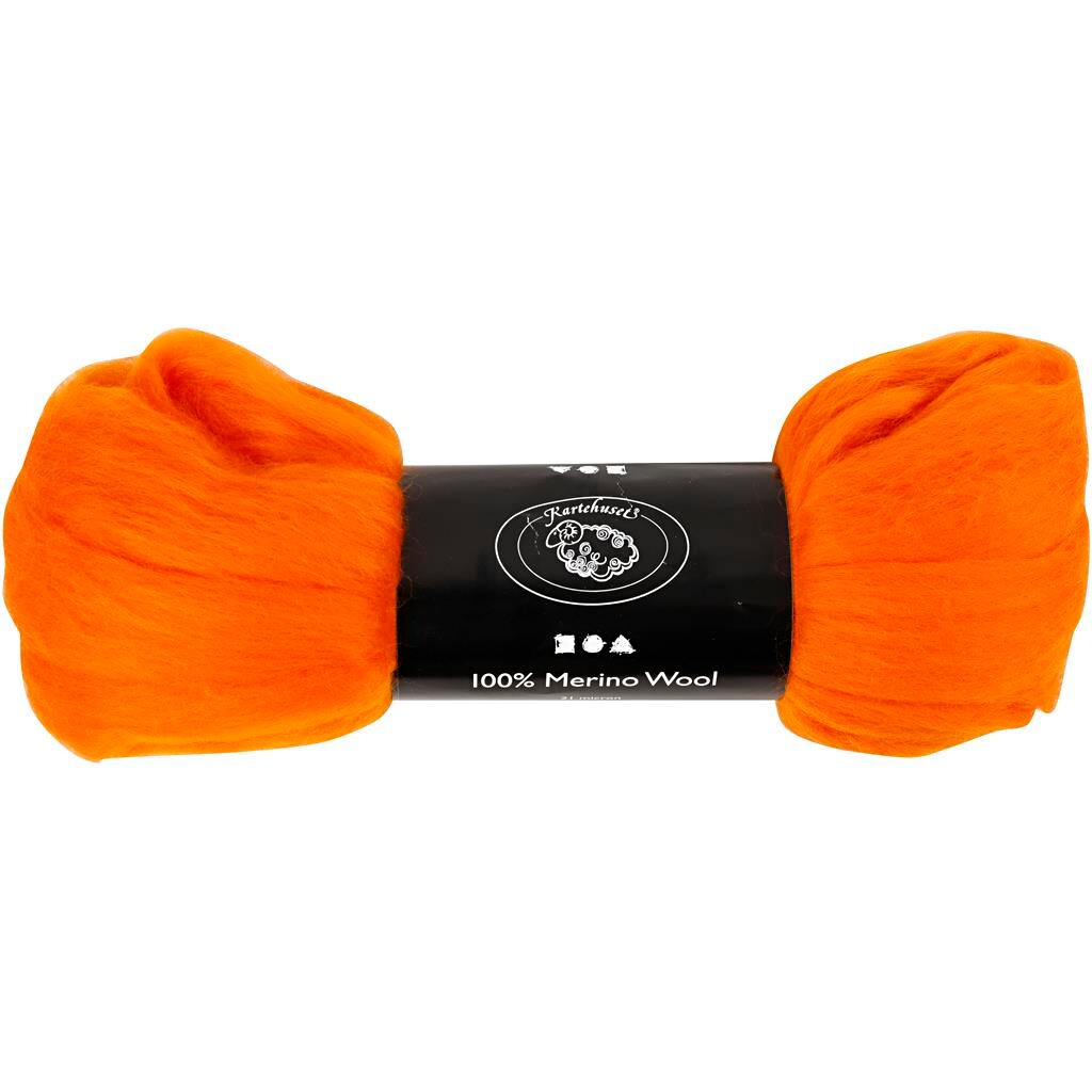 Merino uld garn orange 21 my - 100 gram