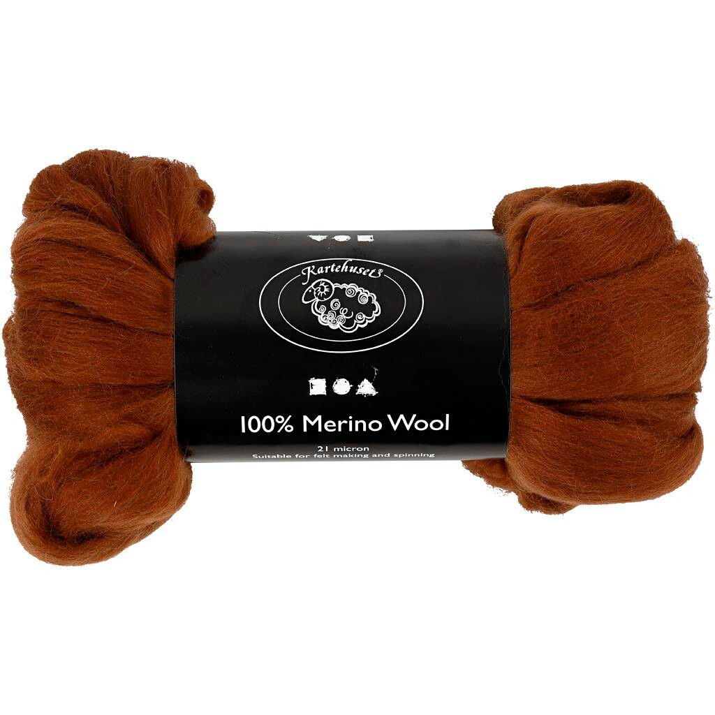 Merino wool brun 21 my - 100 gram