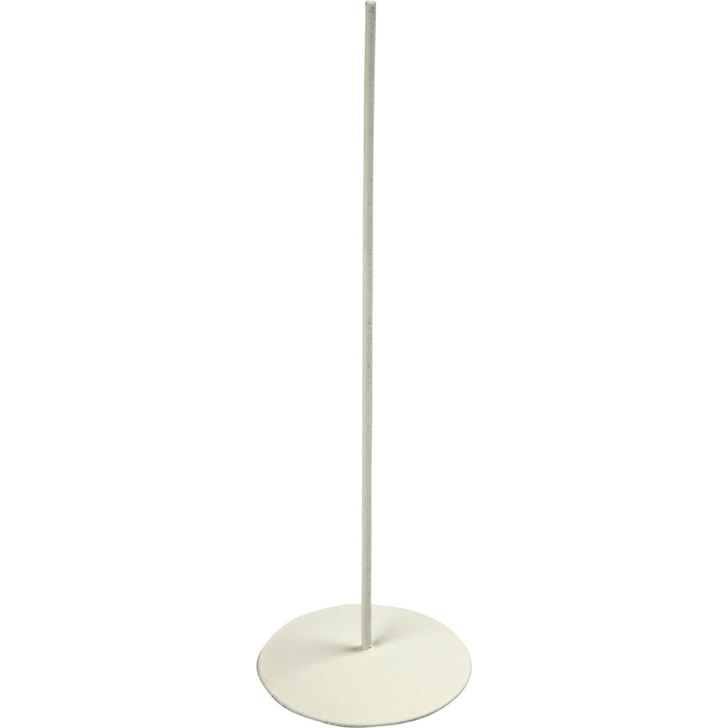 Metalfod - Rund 5 cm - Højde 15 cm - Hvid