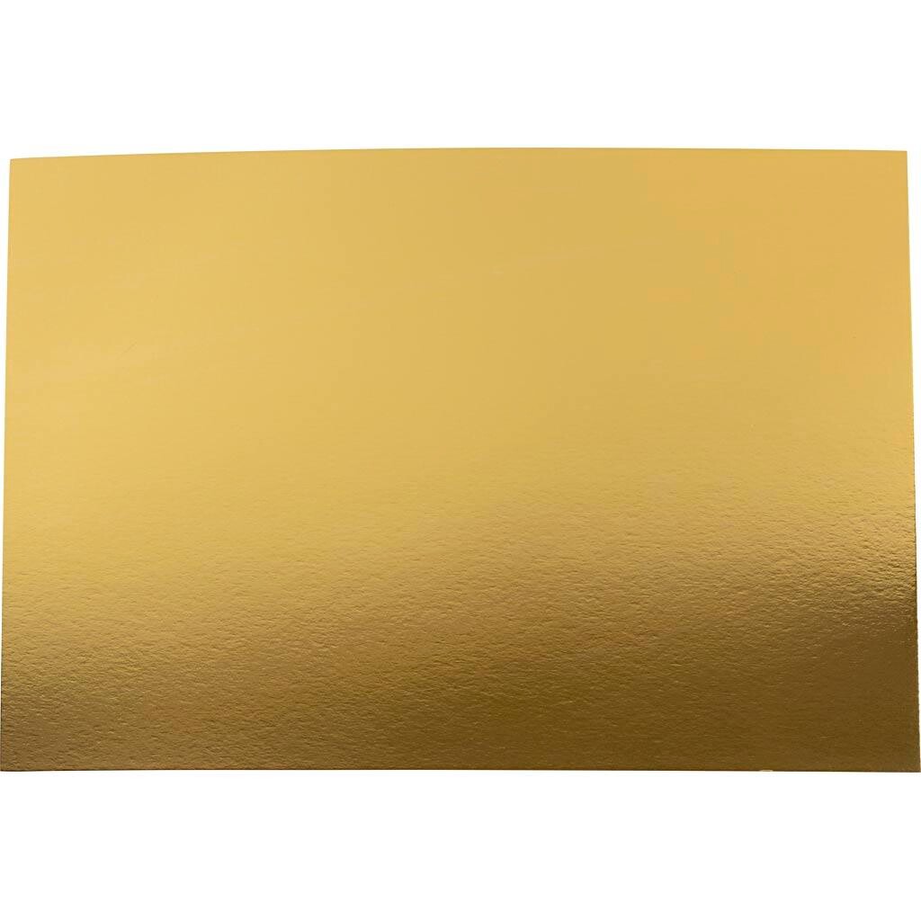 Metalkarton, A4, ark 210x297 mm, 280 g, guld, 10 ark/ 1 pk.