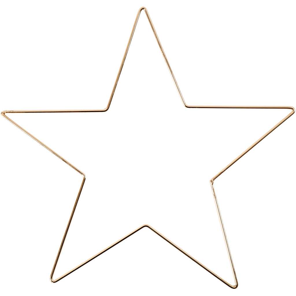 Julestjerne - Metalophæng 30 cm - Guld