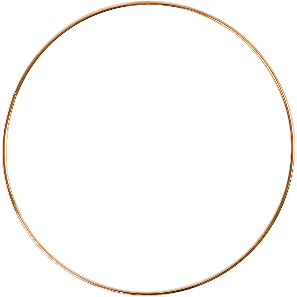 Metalring, diam. 20 cm, tykkelse 3 mm, guld, 1stk.