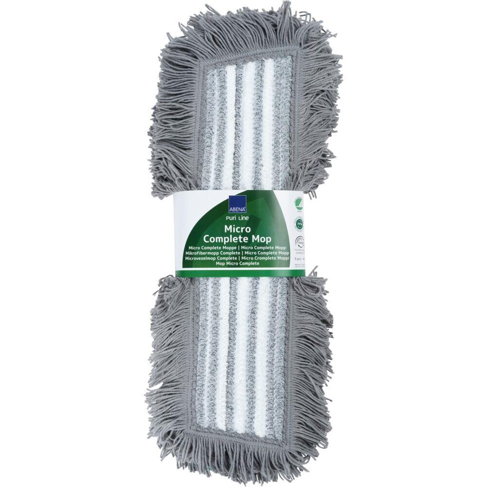 Micro Complete moppe, ABENA Puri-Line, grå, mikrofiber, 60 cm, 71% genanvendt - 5 stk