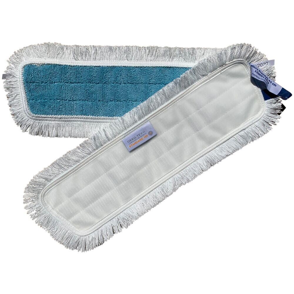 Micro Premium moppe, hvid, mikrofiber/polyester, 40 cm, med hook'n'loop - 5 stk