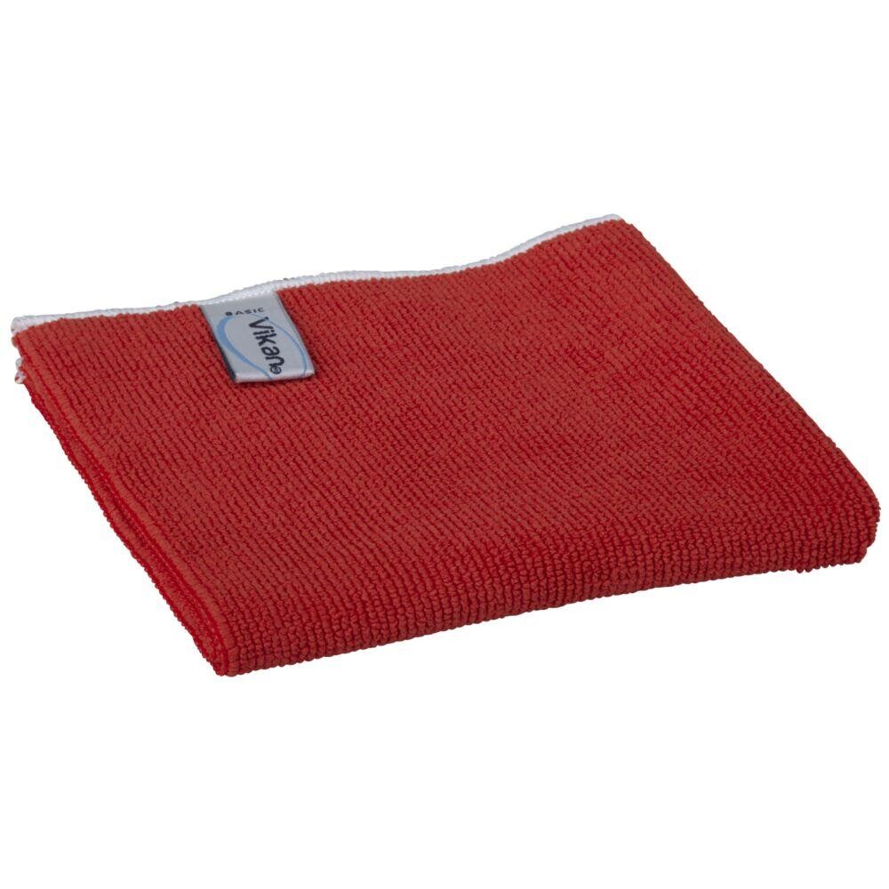 Microfiber klud, Vikan ErgoClean, rød, basic, 80% polyester, 20% polyamid, 40x40 cm - 5 stk