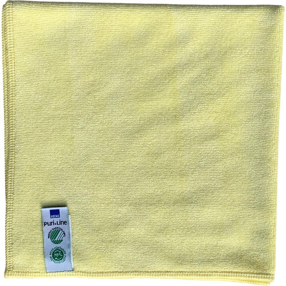 Microfiberklude, ABENA Puri-Line Soft, 40x40cm, gul, 70% genanvendt - 10 stk