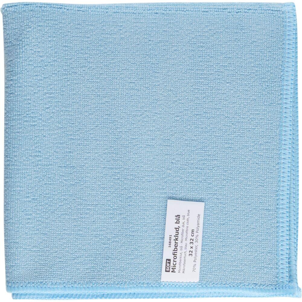 Microfiberklude blå soft 70% polyester 30% polyamid 32x32 cm - 10 stk