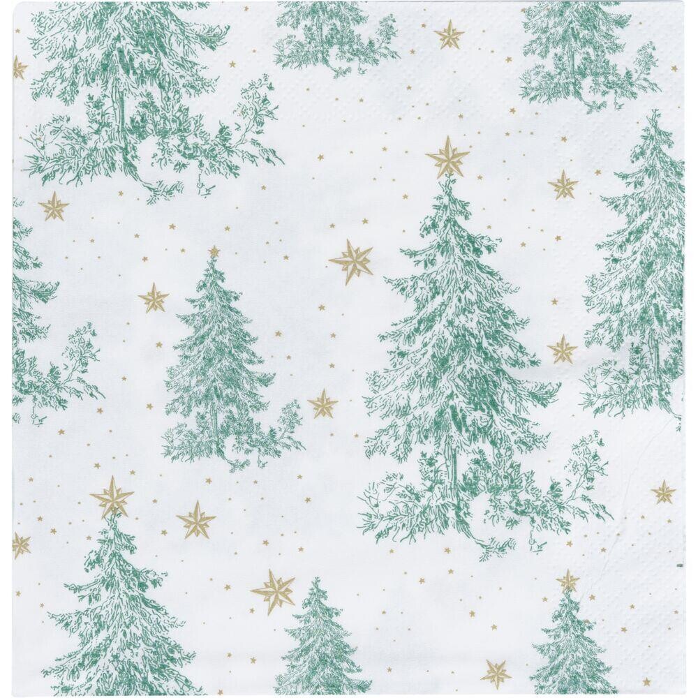 Middagsserviet, Christmas Tree, 3-lags, 1/4 fold, 40x40cm, flerfarvet, papir - 1000 stk
