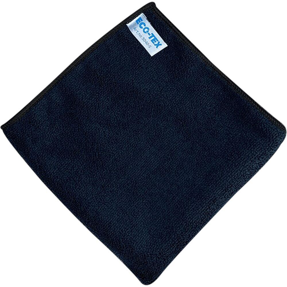 Mikrofiberklude, EcoTex Soft, 40x40cm, sort, mikrofiber - 10 stk
