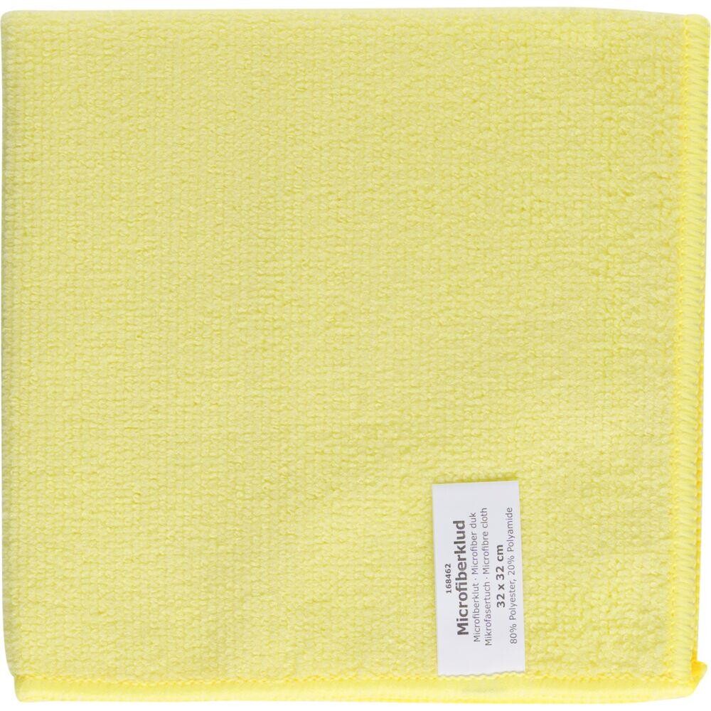 Mikrofiberklude gul 80% polyester 20% polyamid 32x32 cm - 20 stk