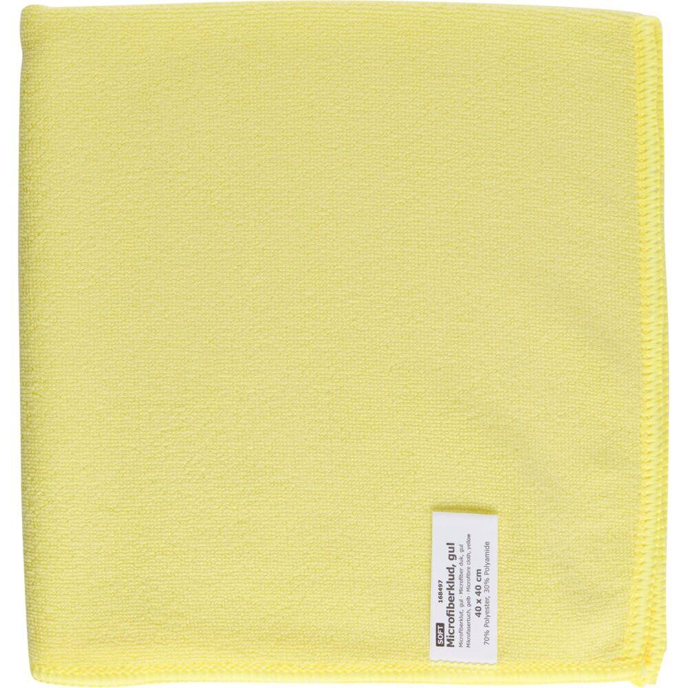 Mikrofiberklude gul soft 70% polyester 30% polyamid 40x40 cm - 10 stk