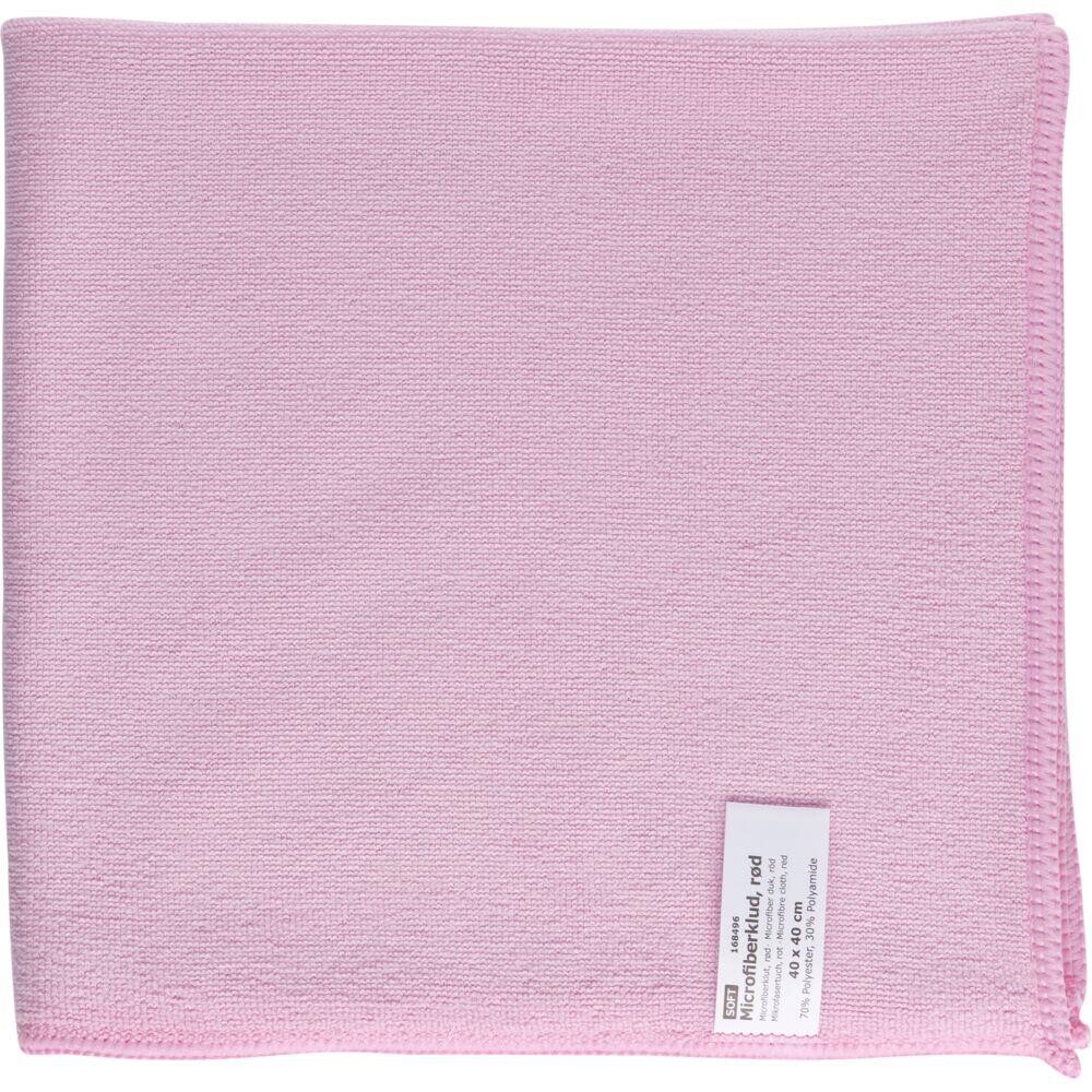 Mikrofiberklude rød soft 70% polyester 30% polyamid 40x40 cm - 10 stk