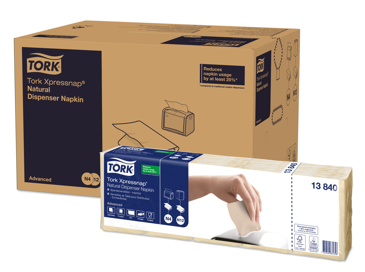 Servietter Tork 13840 Xpressnap med recycle mærke - 9000 stk