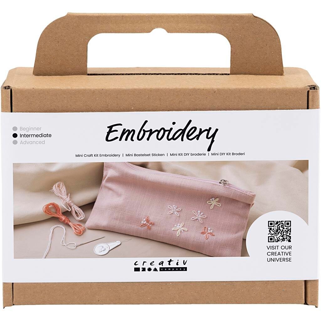 Kreakasse DIY Kit Broderi Clutch støvet rosa - 1 pakke