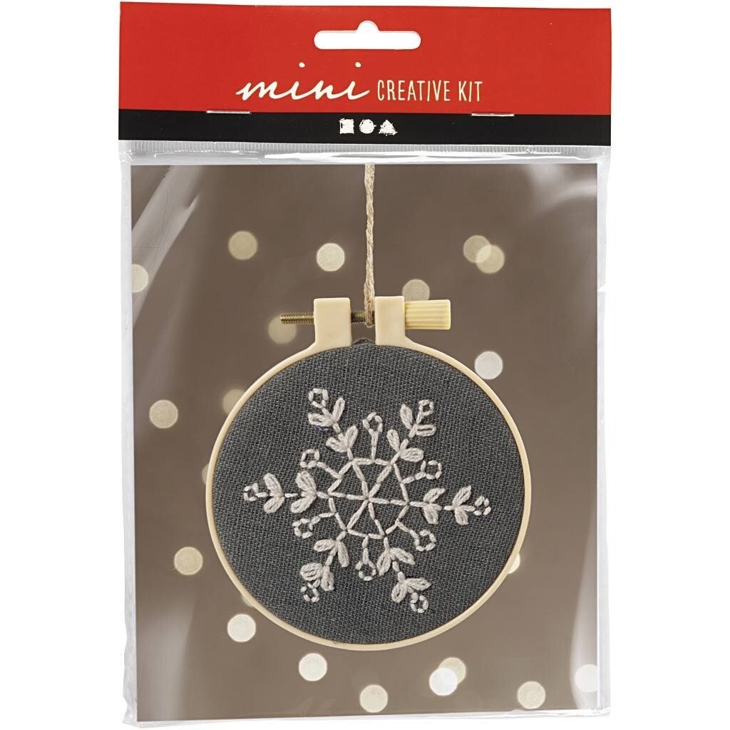 Broderi kit Snefnug grå