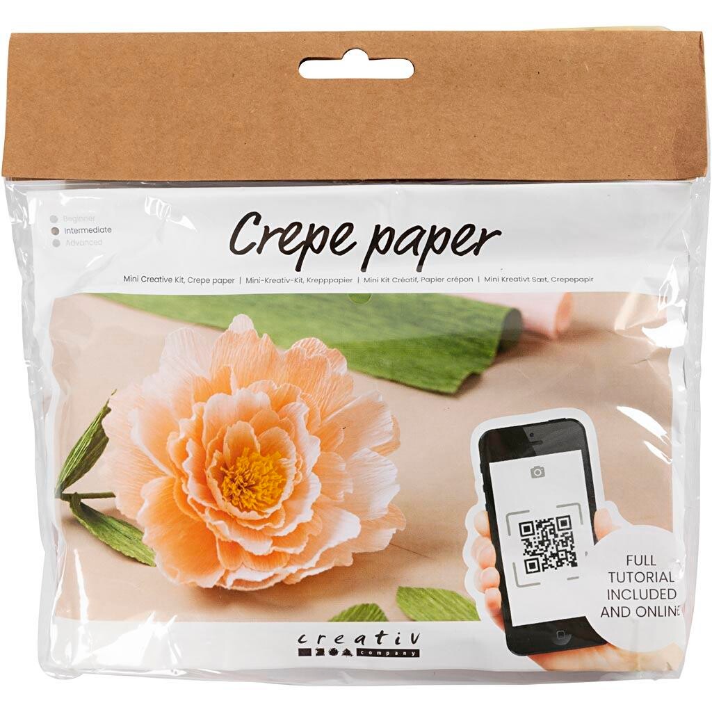 DIY Kit Crepepapir Pæon Stræk crepe: 180% 105 g