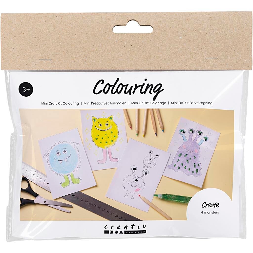 DIY Kit Mini Farvelægning Monster