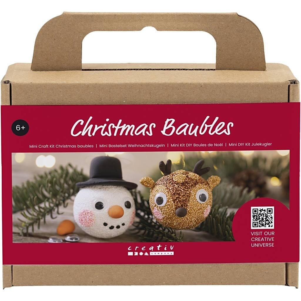 Mini DIY Kit Julekugler, Rensdyr og snemand