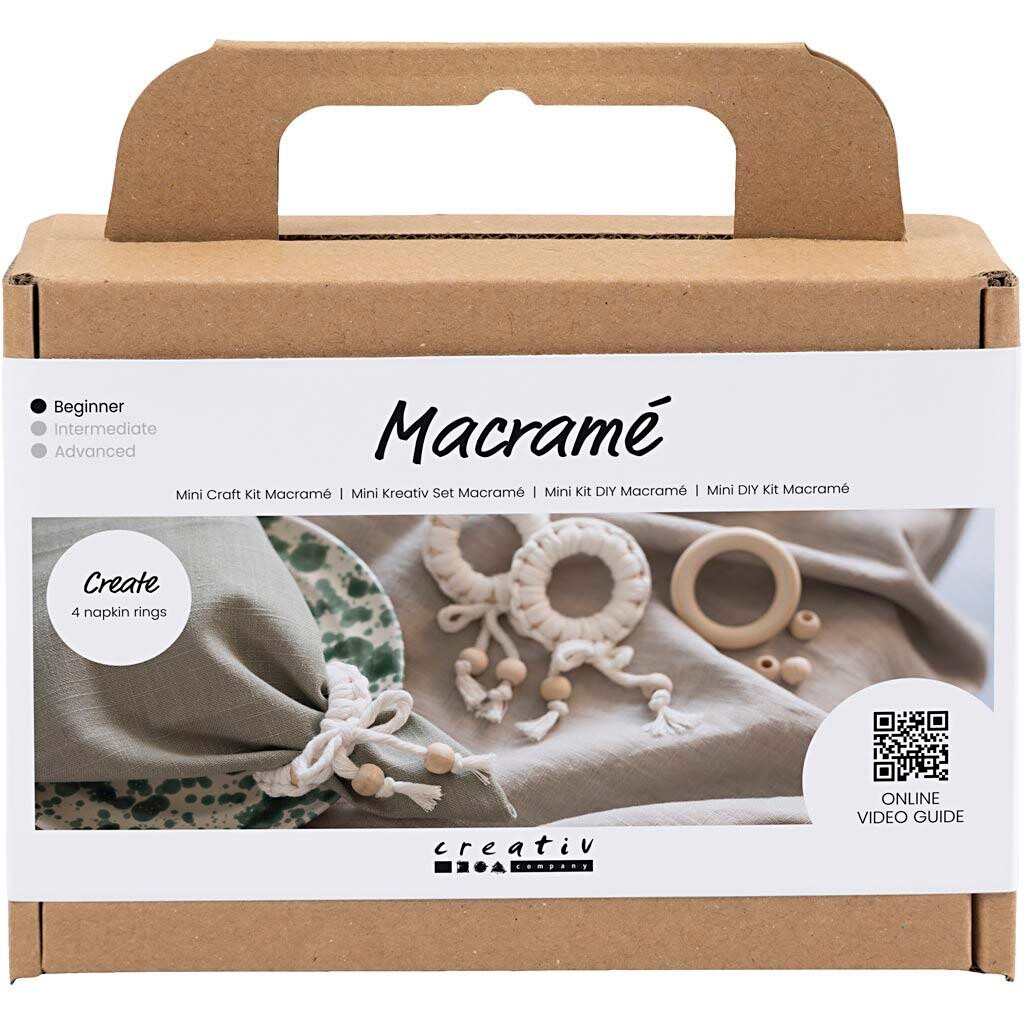DIY Kit Mini Macramé Servietring off white