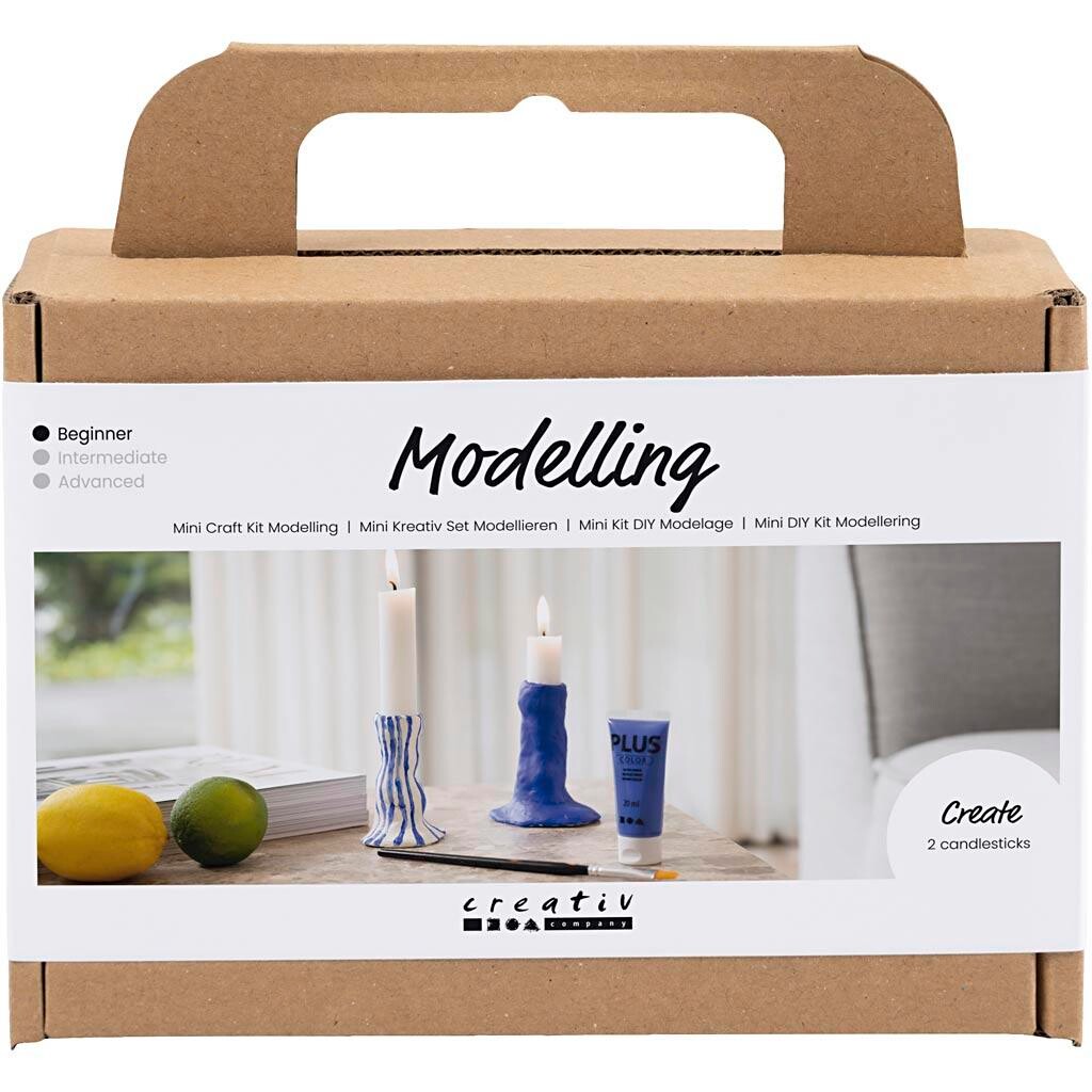 DIY Kit Mini Modellering Lysestage ultra marine