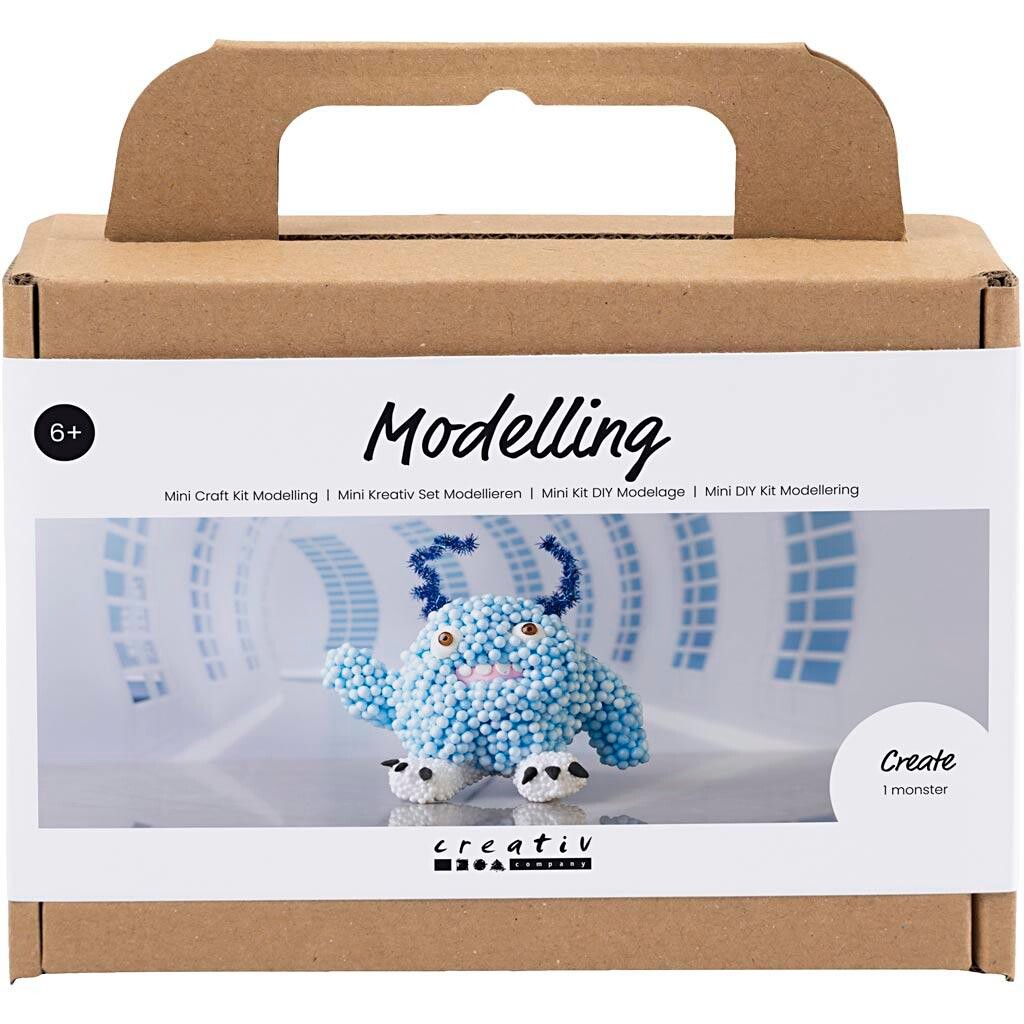 DIY Kit Mini Modellering Monster Bobby lys blå