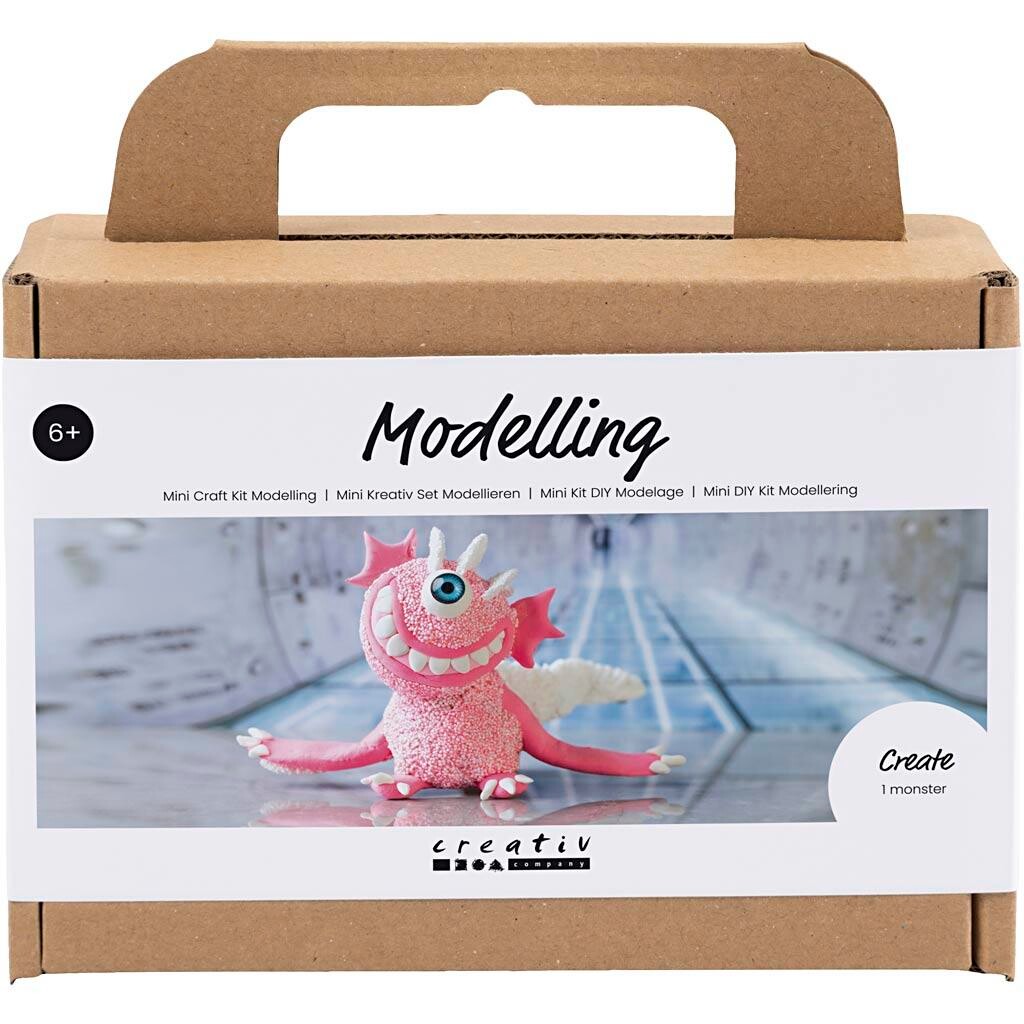DIY Kit Mini Modellering Monster Sally lys pink