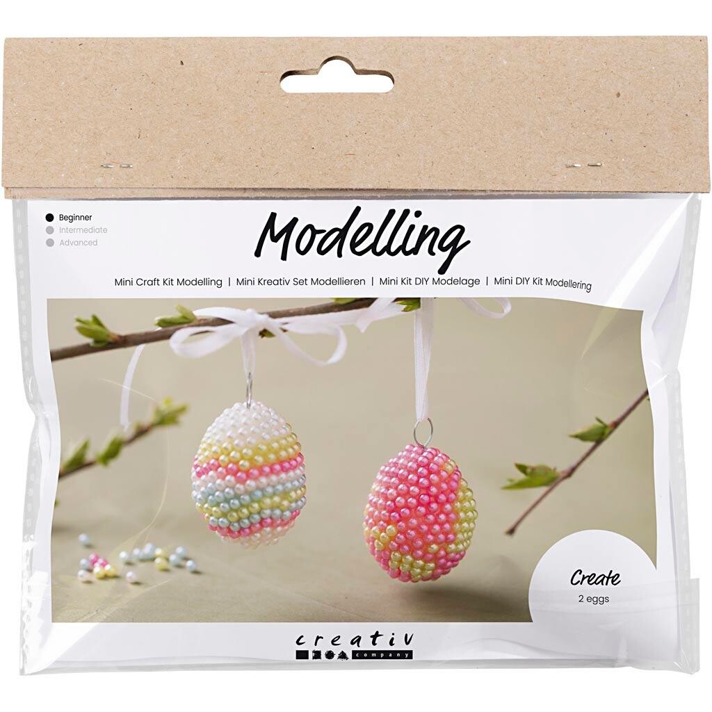 DIY Kit Mini Modellering Perleæg pastelfarver
