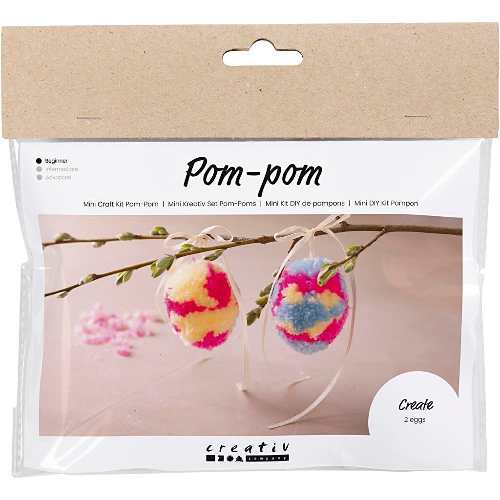 DIY Kit Mini Pompon Æg colorful