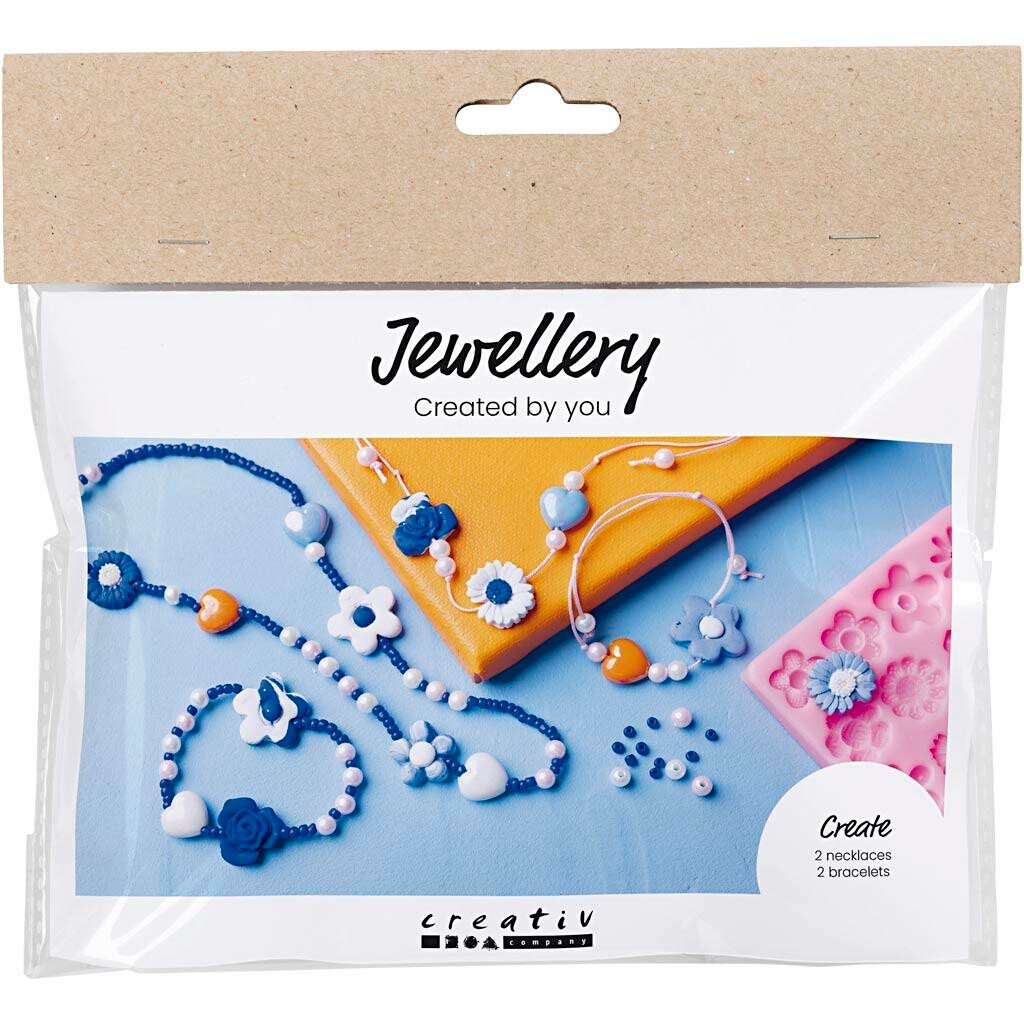 Mini DIY Kit Smykker, Blomster, ass. farver - 1 pk