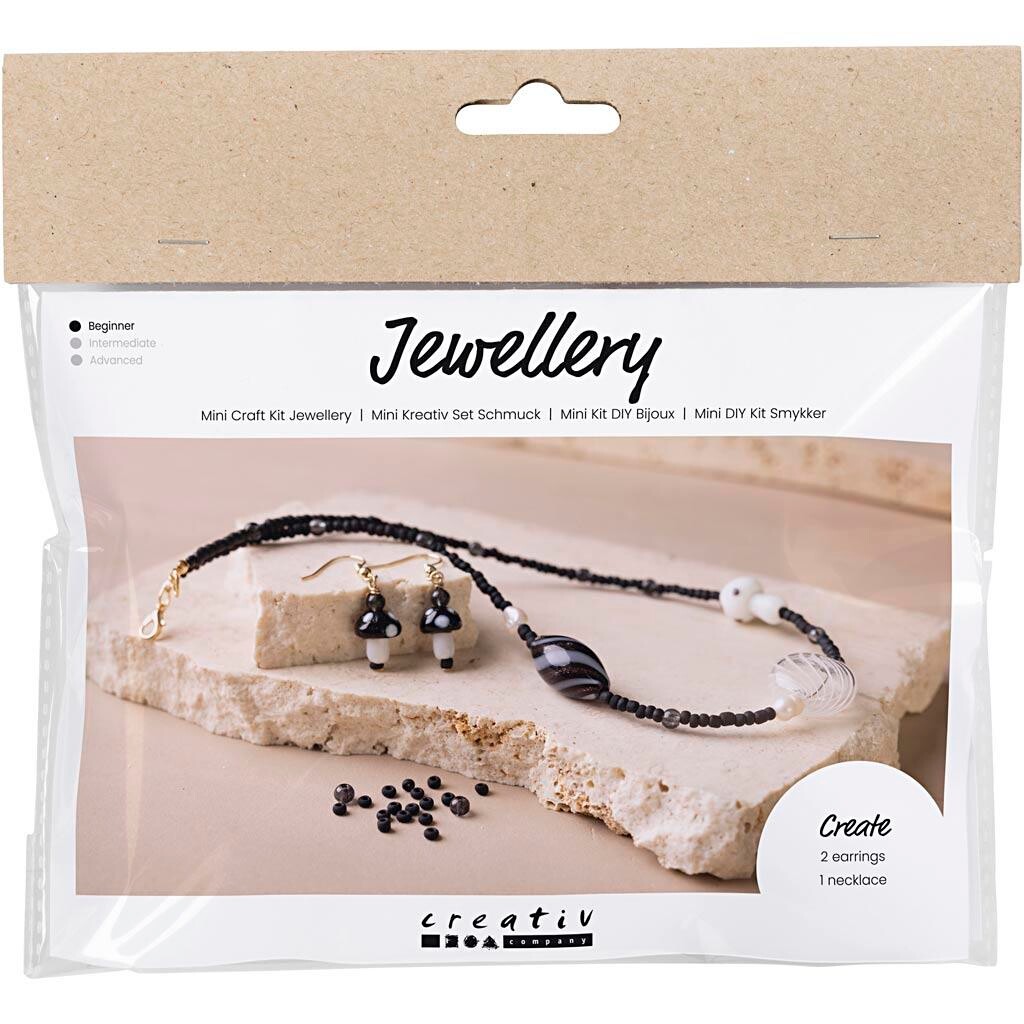 DIY Kit Mini Smykker Chunky halskæde sort harmoni
