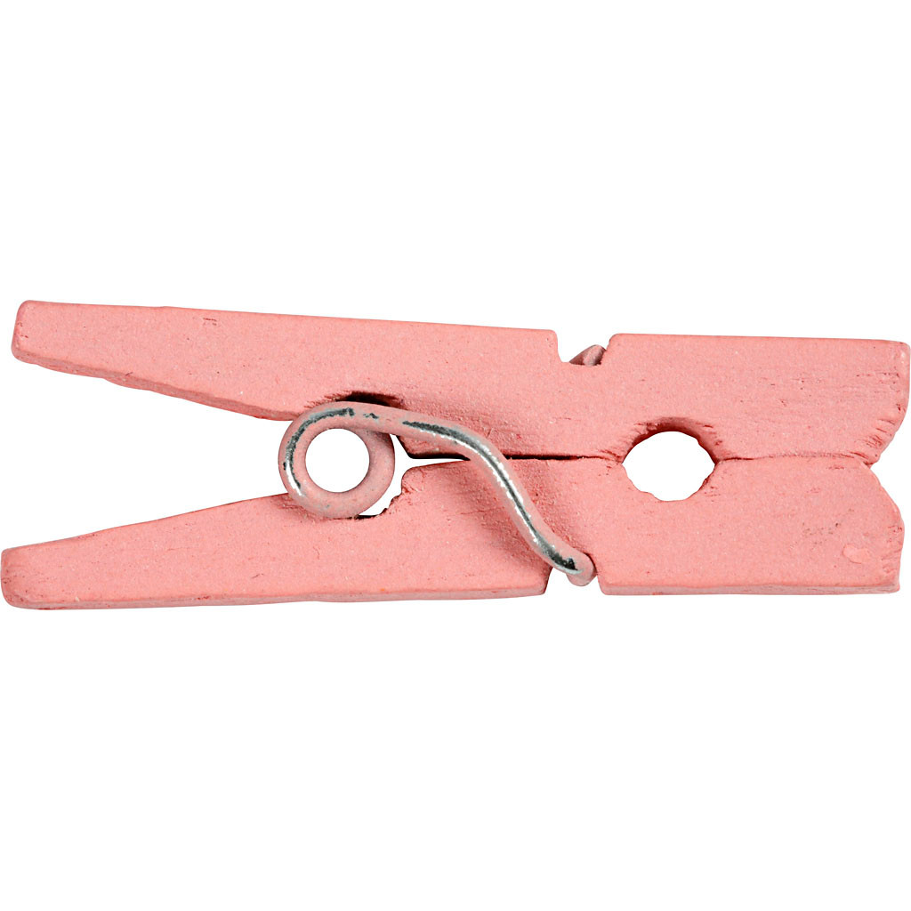 Små klemmer lyserød 25x3mm - 36 stk.