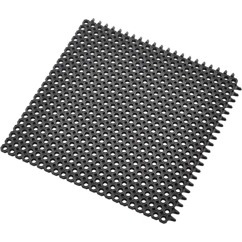 Modulmåtte, 50x50x1,2cm, sort, gummi