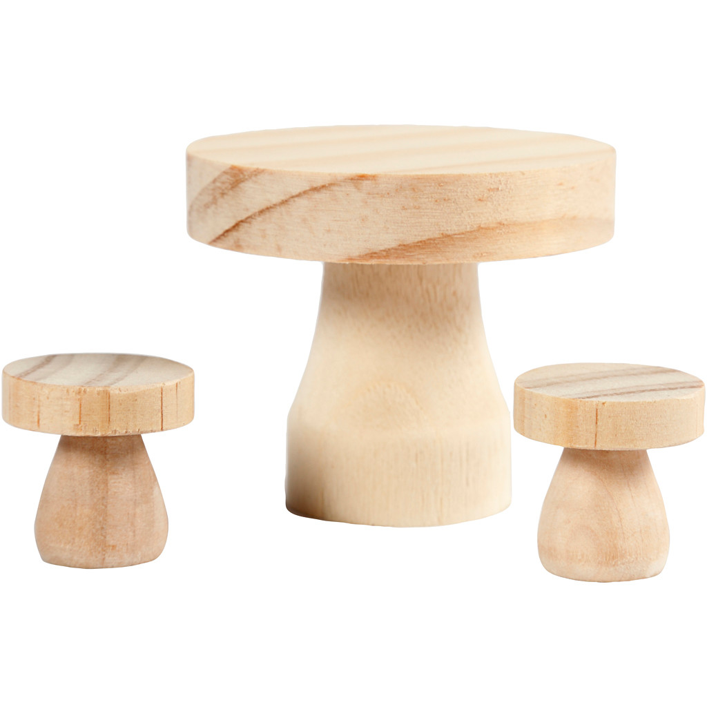 Møbelsæt størrelse 6 x 5 cm + 2,5 x 2,5 cm fyr | poppel