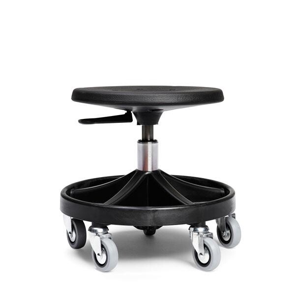 Arbejdsstol - All-Round Model 2024 - Sort - PU-skum - 75mm hjul