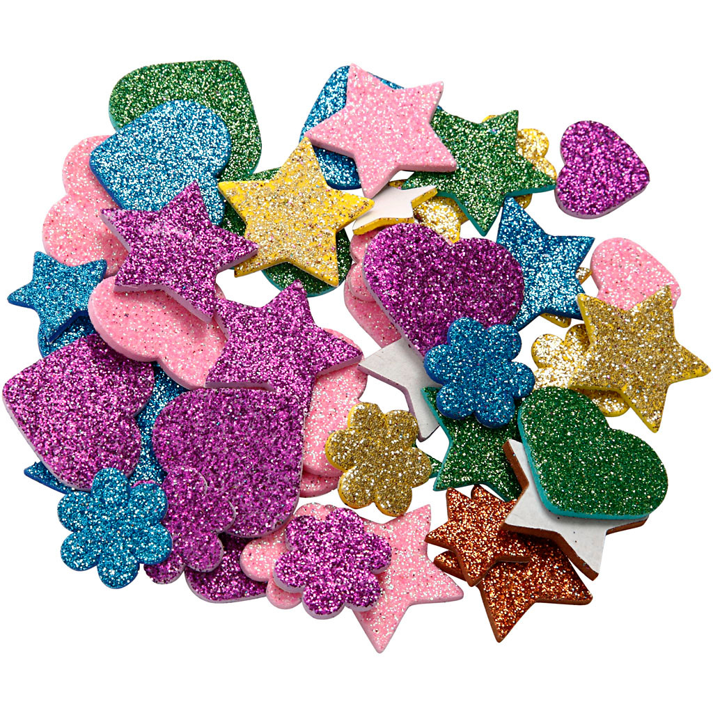 Mosgummi figurer – 19 & 29 mm – Stjerne/Hjerte/Blomst – 100 stk