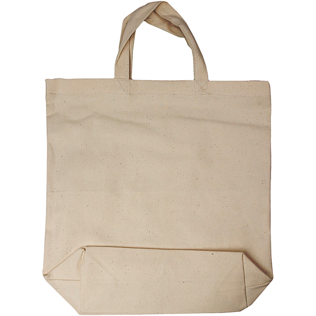Mulepose stor med hank naturfarve - 39 x 44 cm