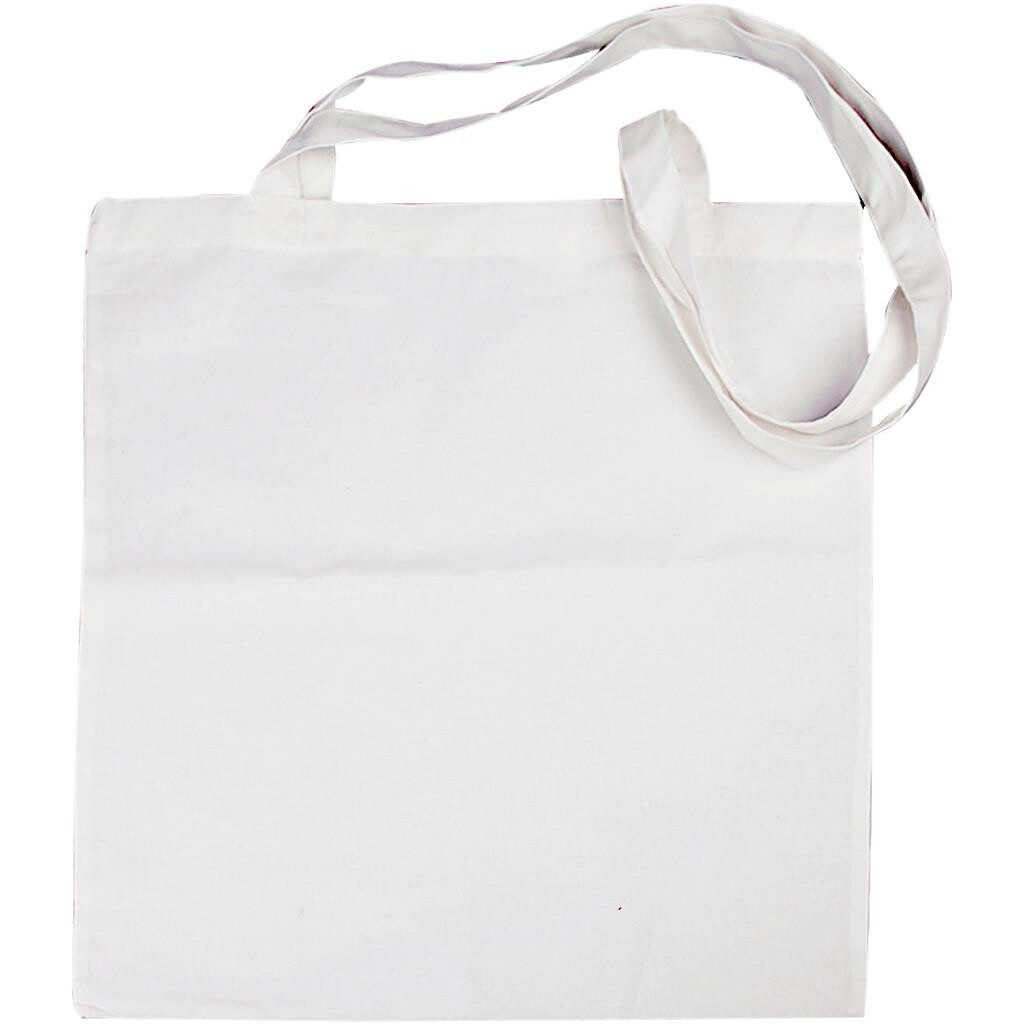 Mulepose med lang hank - Hvid 38 x 42 cm - 1 stk