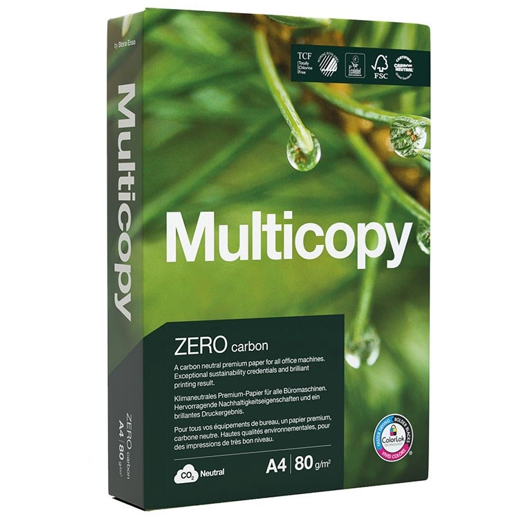 5 stk. Printerpapir A4 MultiCopy Zero 80g - 500 ark