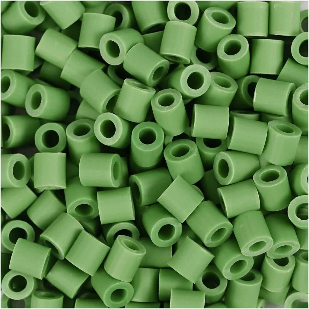 NABBI BioBeads rørperler, str. 5x5 mm, hulstr. 2.5 mm, medium, grøn, 1000 stk./ 1 pk.