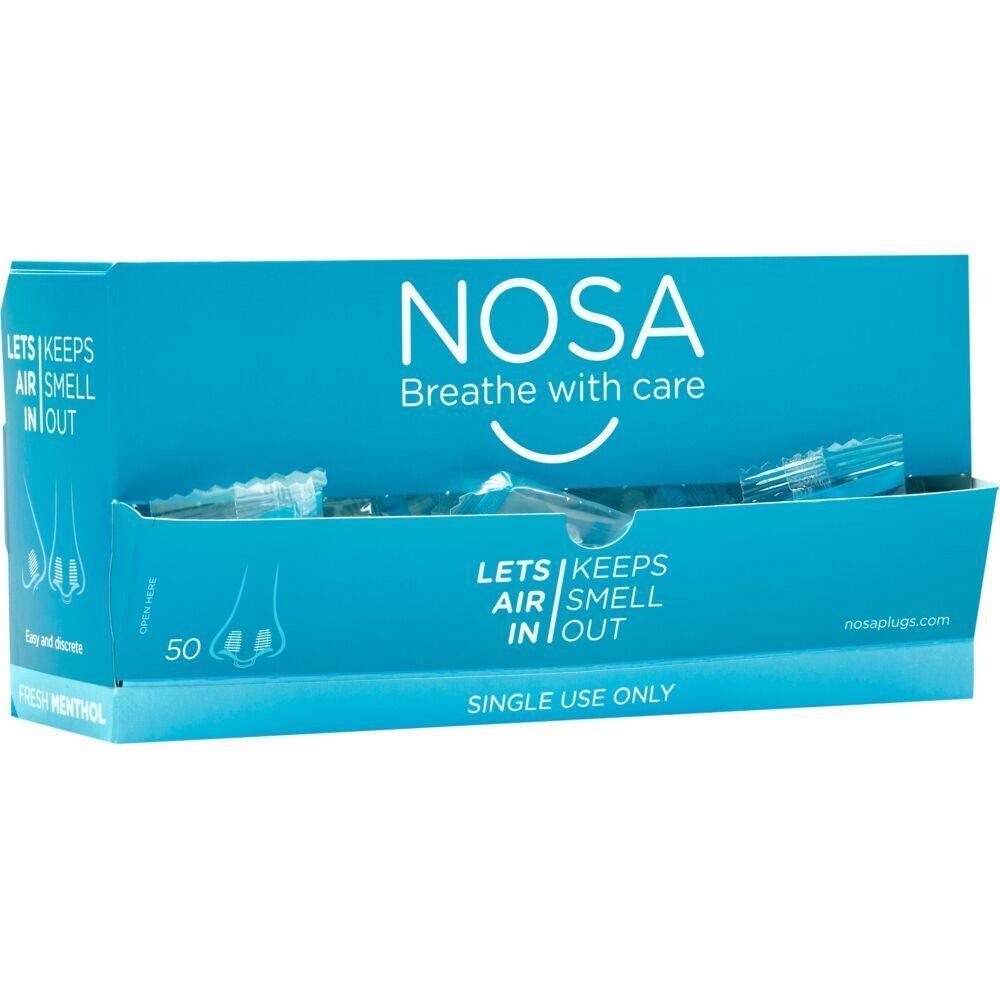 Næsepropper - Nosa - One size - Transparent - Med menthol duft - Engangs - 50 stk