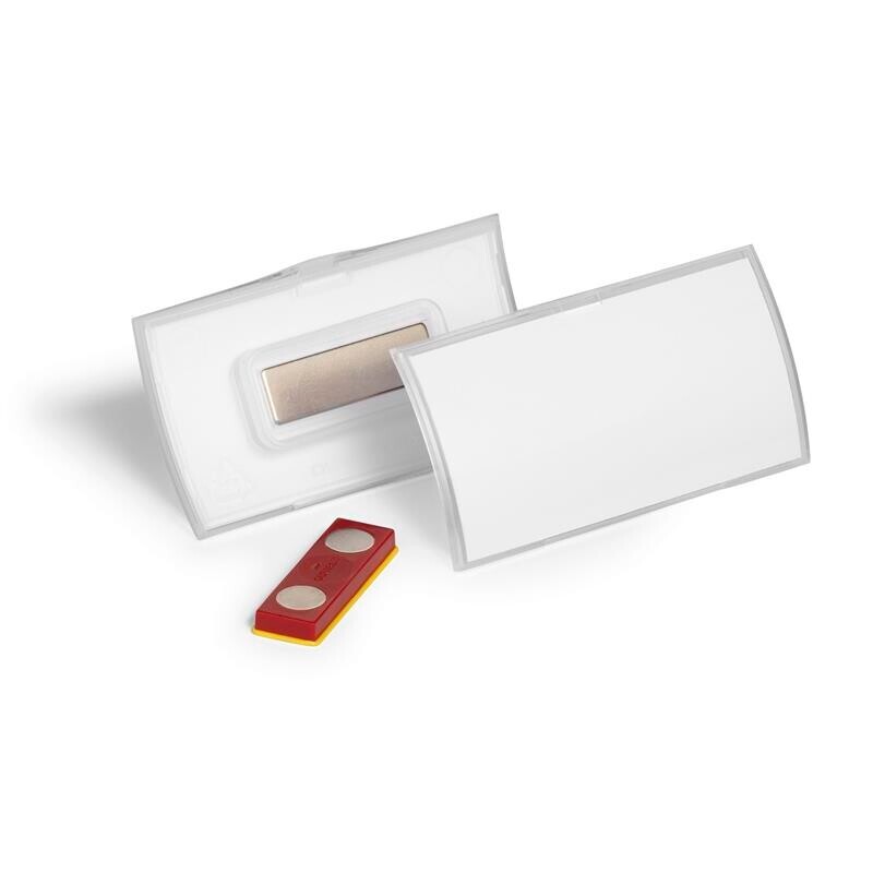 Navneskilt click fold 40x75mm m/magnet Place & hold PP 10stk